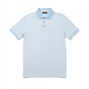 Double mercerized logo embroidered Men’s Jacquard Pique Polo shirt.